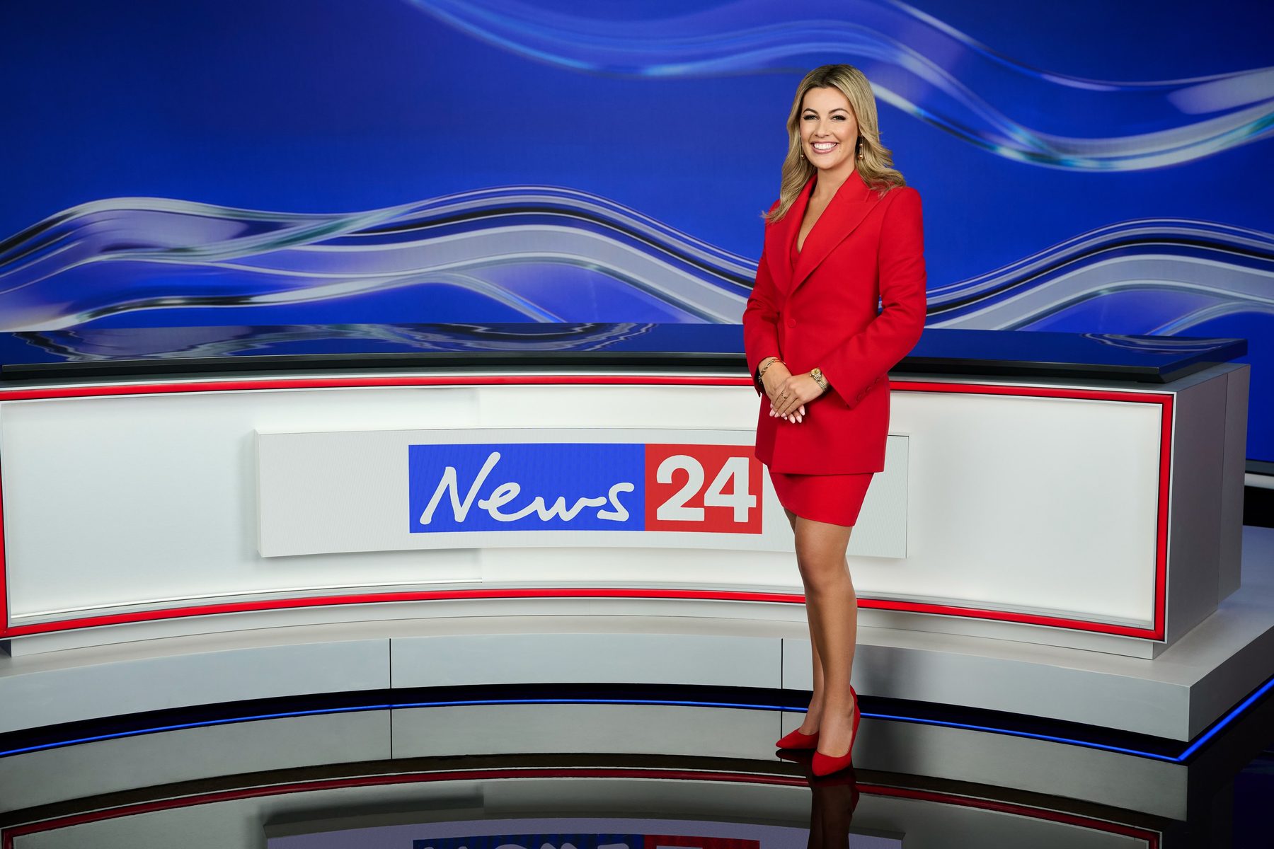 Gabriella Power on the News24 set