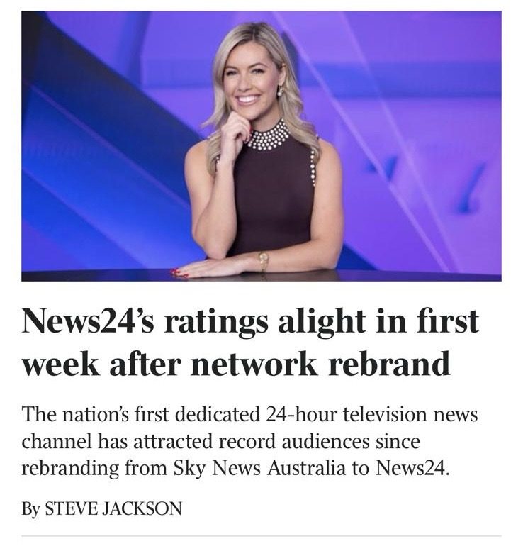 Headline: News24's ratings alight in first week after network rebrand